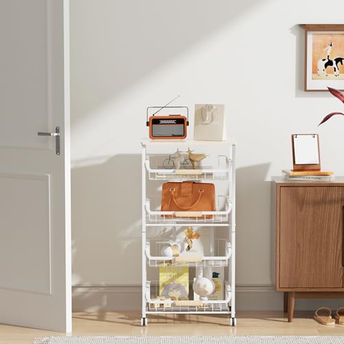 Black 5-Layer Fruit & Food Organizer Rack - Stackable Kitchen Storage
