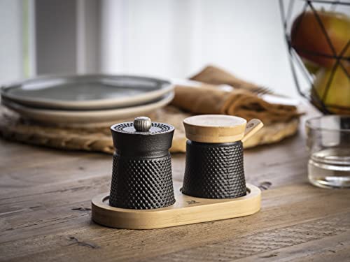 Peugeot Bali Cast Iron Pepper Mill & Salt Cellar Set - 3 Inch Kitchen Spice Grinder