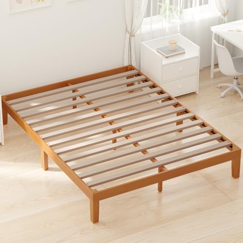 Sweetcrispy 12 Inch Full Bed Frame Honey Oak - 3.5