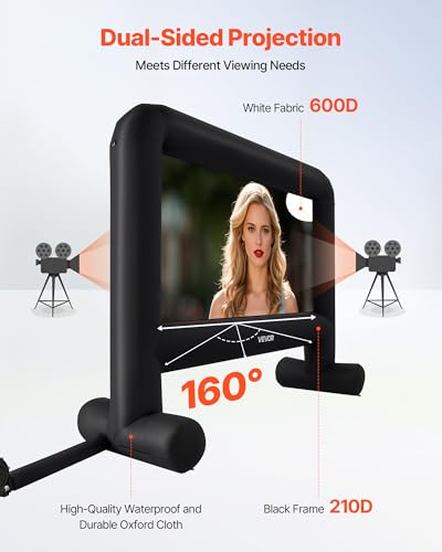 16ft Inflatable Outdoor Movie Screen - Portable Projection Screen for Backyard & Events