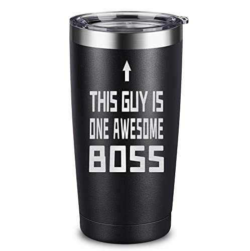 Awesome Boss Gifts for Men - Funny 20oz Coffee Mug Tumbler with Laser Engraved Quote