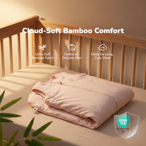 Pink Baby Sleep Sack 0-6 Months 1.5 TOG Wearable Blanket - Momcozy