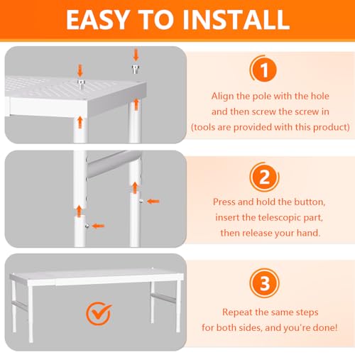 2 Pack Expandable adjustable stackable kitchen cabinet