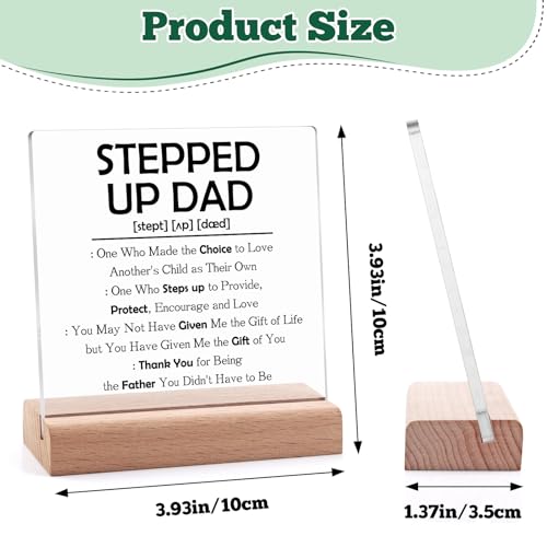 Stepped Up Dad Gifts Clear Desk Decorative Sign Christmas Fathers Day