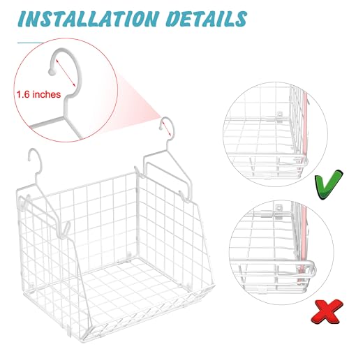 3-Tier Foldable Closet Organizer with Hooks - White Storage Baskets for Clothing & Accessories