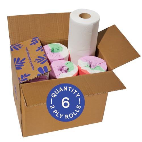 Reusable Bamboo Paper Towels - 6 Rolls, 150 Sheets Each, Eco-Friendly, BPA-Free