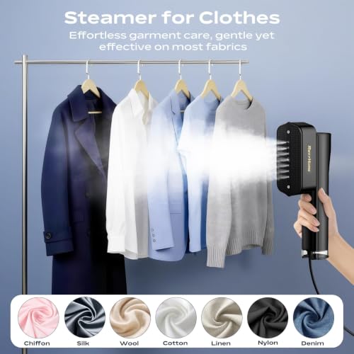 REXYHOME Black Travel Steamer for Clothes 1000W Portable Iron & Garment Steamer