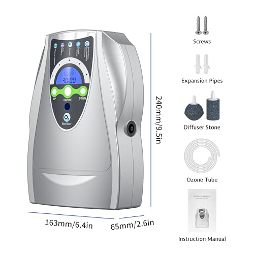 Ozone Generator Purifier for Air Water Fruits Vegetables - Silver