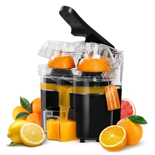 Electric Citrus Juicer with Dual-Head & Built-In Cutter - Fast 200W Juice Extractor