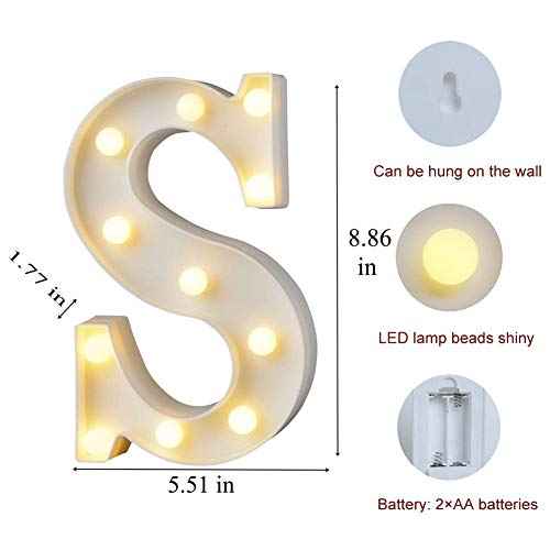 MUMUXI Marquee Light Up Letters | Large Light Up Numbers | Battery Powered and Bright with Every Letter of The Alphabet | for Wedding, Birthday, Party, Celebration, Christmas or Home Decoration (S)