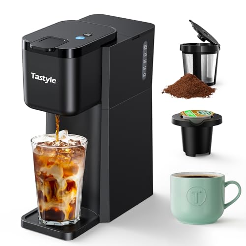 Mini Single Serve Coffee Maker for K-Cup & Grounds - Classic Black