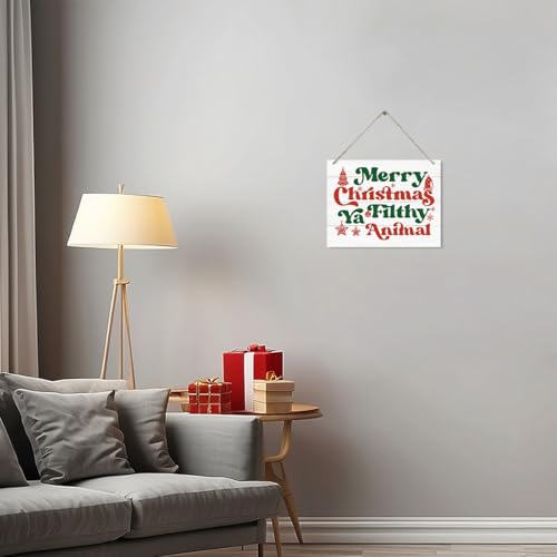 Merry Christmas Wooden Sign 15x11.4 Inches Holiday Wall Decor Rustic Festive Decor