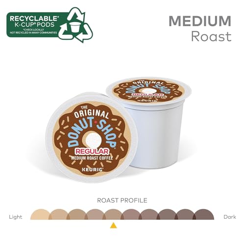 The Original Donut Shop Unflavored Medium Roast K-Cup Coffee Pods 24-Count Pack of 4, 96 Cups