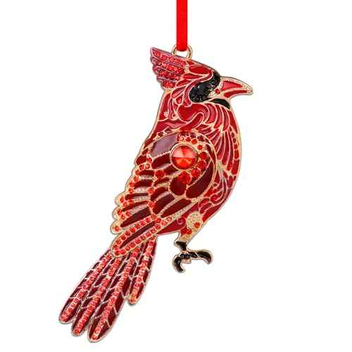 WhatSign Cardinal Christmas Ornaments - Metal Red Ornament for Christmas Tree Party Decor Bird Hanging Keepsake Gifts for Women