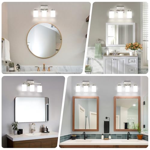 FonmYim Brushed Nickel Bathroom Vanity Light Fixture 17.3-Inch Over Mirror