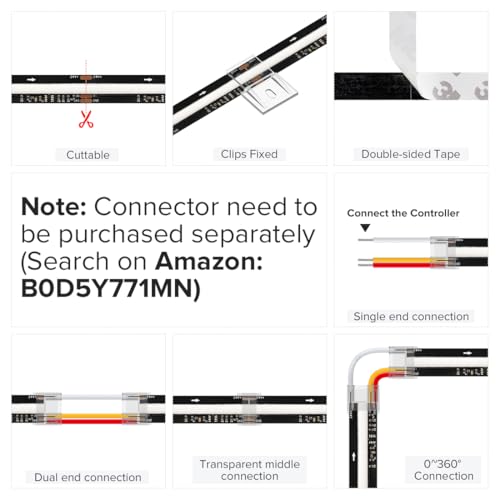RGB LED Strip Light 16.4ft DC12V Addressable WS2811 Smart IC Colorful Lighting