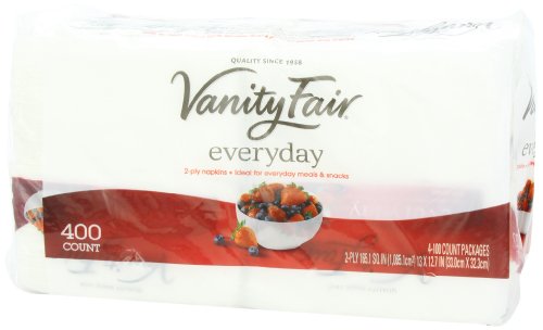 Vanity Fair Everyday Paper Napkins 400 Count Pack - 2-Ply Disposable Napkins