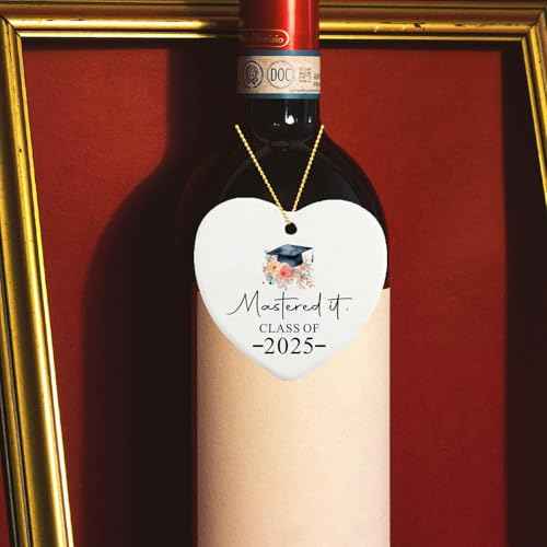 Graduation Gifts for Women Men Ceramic Ornament Keepsake Sign Heart Plaque 2025 Graduation Masters Degree Gifts for Him Her Christmas Ornament
