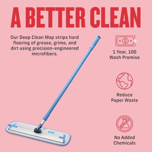 Deep Clean Microfiber Mop for Hard Floors - Reusable & No Spray Needed