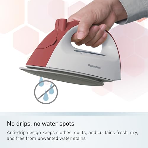 Panasonic Compact Cordless Steam Iron with Charging Station - Red
