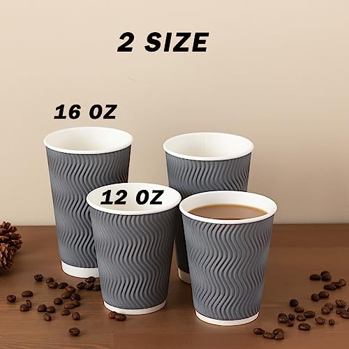 Clawsoff 120 Pack 12 oz Coffee Cups Disposable Insulated Paper Cup