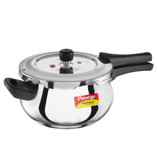 Stainless Steel Pressure Cooker 4L with Deep Lid & Alpha Base - Spillage Control
