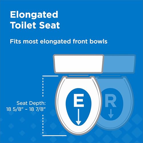 Gerber Soft-Close Elongated Toilet Seat, Adjustable Fit, White