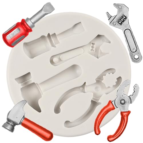 QDMOLDS Style A Construction Tools Silicone Mold for Cake & Chocolate Decoration