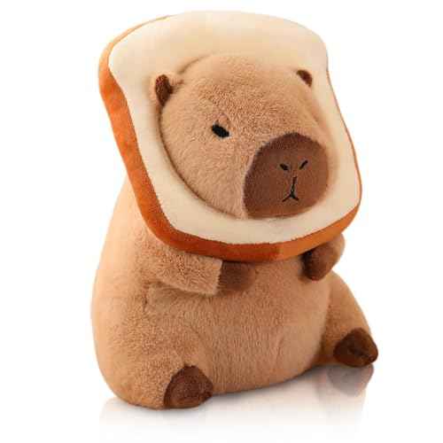 12 Inch Cute Capybara Plush Kawaii Soft Capybara Plush Doll Pillow with Bread Capybara Stuffed Aniamls Toys for Girls Kids Adults Birthdays Valentines Gift (Capybara Plush for Kids)