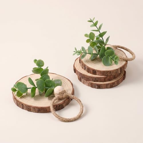 30 Pcs Eucalyptus Leaf Napkin Rings Farmhouse Boho Decor for Spring Easter Wedding