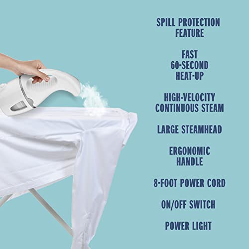 Conair Handheld Travel Garment Steamer All White 1100W for Clothes & Home