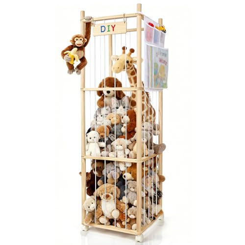Stuffed Animal Storage Organizer with Wheels & Large Capacity - Toy Keeper for Playroom & Nursery