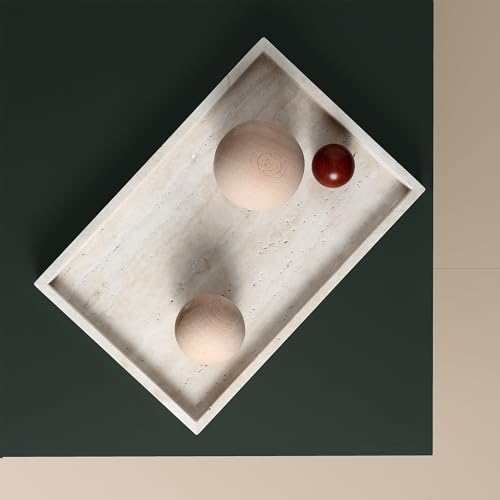 Natural Travertine Rectangular Serving Tray 15x10 Inches for Decor & Food