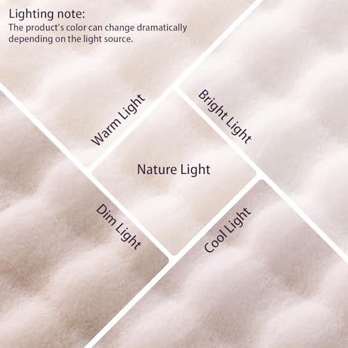 Creamy White Rabbit Plush Rug 6x9 ft Fluffy Faux Fur Area Rug for Nursery Kids Room