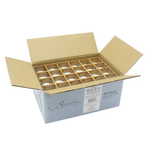 White Votive Candles Pack of 48 - Unscented Long-Lasting Glass Candles