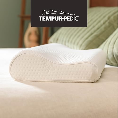 Tempur-Pedic Small Profile Neck Pillow - Extra Firm Support, White, 20x12.5x3.5" Variation 1
