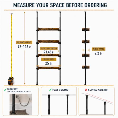 ALLZONE Tension Over The Toilet Storage Cabinet, No-Drill, Fits