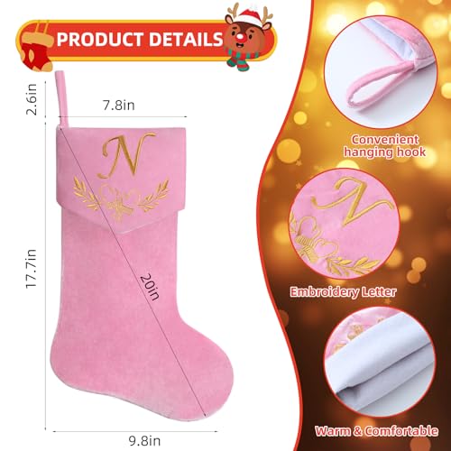 Personalized Velvet Christmas Stockings,19.5 Inches Initial Monogram