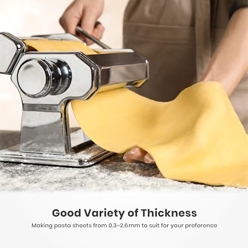 3-in-1 Pasta Maker with Adjustable Thickness & Cutters - Durable Dough Roller Kit