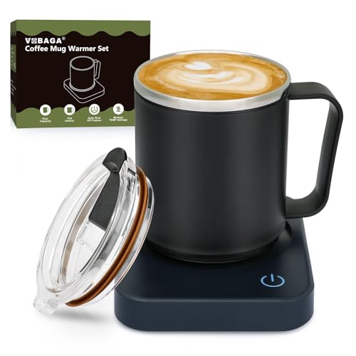 VOBAGA Blue Coffee Mug Warmer Set with Auto Shut Off, 15 oz Drinkware & 3 Temperature Levels