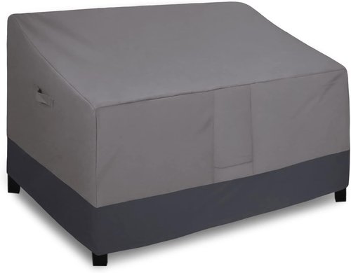 Easy-Going Heavy Duty Outdoor Loveseat Cover - Waterproof & Windproof Patio Sofa Cover | 58" x 32.5" x 31" - Gray/Dark Gray
