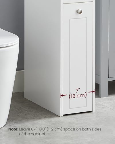 VASAGLE Cloud White Small Bathroom Storage Cabinet with Slide-Out Drawers