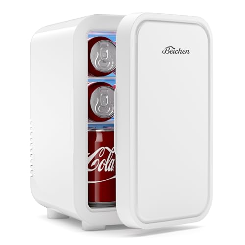 BEICHEN Mini Fridge 6L White Portable Cooler & Warmer for Bedroom Car Office