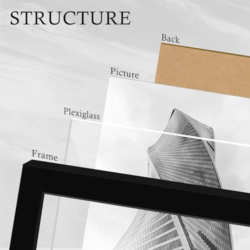 Black 24x36 Poster Frame Set - 2 Pack, Sturdy Wooden Wall Art Frames
