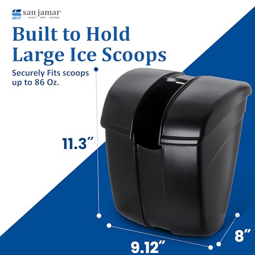 San Jamar Saf-T-Ice Black Ice Scoop Holder Up to 86 oz Wall Mount