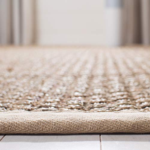 Natural Fiber Accent Rug 3x5 - Textured Seagrass in Beige & Natural - Rectangular Variation