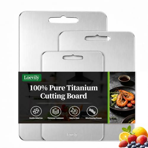 Thickened Titanium Cutting Board Set of 3 - Large Reversible Kitchen Chopping Boards