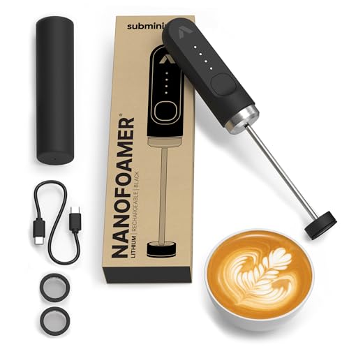 NanoFoamer Milk Frother - Rechargeable Handheld Foamer - Black