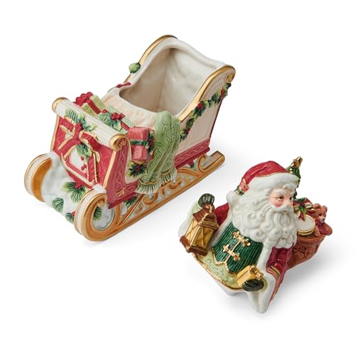 Fitz and Floyd Santa Ceramic Cookie Jar Christmas Treat Storage Decor