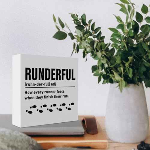 Runner Gift for Women Men, Running Lover Christmas Birthday Gift Marathon Runner Gift for Women Men Home Office Gym Fitness Decor Workout Decoration Wooden Sign, How Every Runner Feels